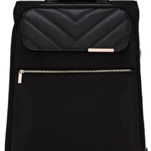 Ted Baker Luggage Albany ECO Collection, Lightweight 4 Wheel Spinner Suitcase with Gold Hardware, Medium, Black