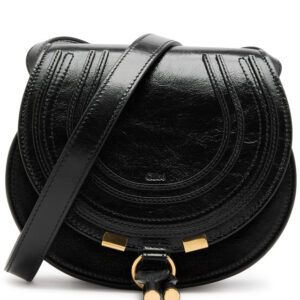 CHLOE New Season Marcie small glossed leather saddle bag