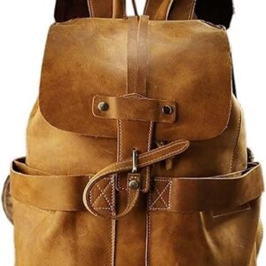 Vintage Genuine Leather Backpack For Men Large Capacity Rucksack Multifuctional Retro 15inch Laptop Bag Cowhide Bag