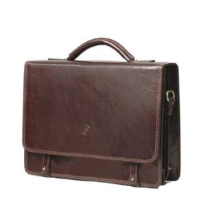 Mens Luxury Leather Satchel. 'The Battista'