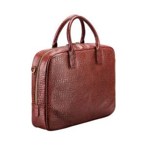 Luxury Leather Soft Briefcase 'Calvino Croco'