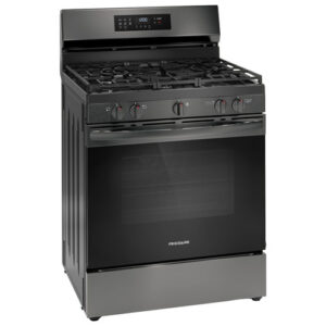 Frigidaire 30" 5.1 cu. ft. 5-Burner Gas Range with Fan Convection and Air Fry - Black Stainless Steel