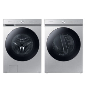 Samsung Bespoke Front Load Steam Washer and Electric Steam Dryer - Silver Steel